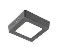 GTV Plafonnier LED Carré en Applique MATIS PLUS, 7W 560lm, 3000K Lumière Chaude, Angle 120, IP20, Luminaire Downlight pour Couloir et Salon, Design Moderne, Noir