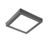 GTV Plafonnier LED Carré MATIS PLUS, Luminaire en Saillie 19W 1520lm, 3000K Blanc Chaud, Angle Large 120, Éclairage pour Couloir et Bureau, Corps en Aluminium Noir