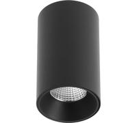 GTV Plafonnier LED Cylindrique PRIME, 10W 1000lm, Lumière Blanche Neutre 4000K, Angle 36, Corps en Aluminium, Spot en Saillie pour Salon et Bureau, Noir Mat