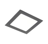 GTV Plafonnier LED Encastrable Carré MATIS PLUS, 13W, 1020 lm, 3000K Blanc Chaud, IP20, Downlight pour Couloir et Salon, Corps en Aluminium, Finition Noir Mat