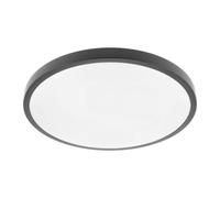 GTV Plafonnier LED Rond ATOL, 32W 2560lm, IP54 Étanche, Ø400mm, 3000K Blanc Chaud, Luminaire pour Intérieur et Extérieur, Design Plat Moderne, Noir
