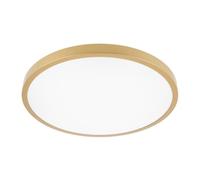 GTV Plafonnier LED Rond ATOL, 32W 2560lm, Lumière Blanche Neutre 4000K, IP54 Étanche pour Intérieur et Extérieur, Ø400mm, Design Extra Plat 6cm, Finition Dorée