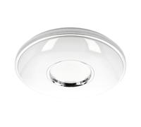 GTV Plafonnier LED Rond SORI, Température de Couleur Réglable (CCT), Dimmable avec Télécommande, 48W 3840lm, Ø490mm, IP44, Design Moderne Blanc et Chrome