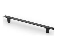 GTV PLAIN Poignée de meuble en ZnAl, C=192 mm, L=245 mm, noir mat, minimaliste, moderne, pour placards de cuisine, tiroirs et commodes, vis incluses