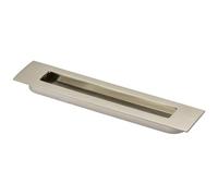 GTV Poignée de Meuble Encastrable E6, Entraxe 160 mm, Longueur 186 mm, Poignée Encastrée pour Porte Coulissante et Tiroir, Design Moderne Rectangulaire, Finition Acier Brossé