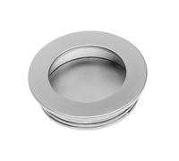 GTV Poignée de Meuble Encastrable Ronde B224, Diamètre 40,5 mm, Design Affleurant, en Zamak, Idéale pour Porte Coulissante et Tiroir, Finition Couleur Aluminium