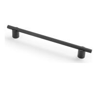 GTV Poignée de meuble LINEA - Poignée barre en aluminium 242 mm, Poignée de cuisine Poignée d'armoire Noir Mat, Entraxe 192 mm, Cannelé, Moderne