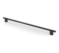 GTV Poignée de meuble LINEA - Poignée barre en aluminium 370 mm, Poignée de cuisine Poignée d'armoire Noir Mat, Entraxe 320 mm, Cannelé, Moderne