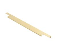 GTV Poignée de Meuble Profilée LIND, Design Moderne en Aluminium, Longueur 796 mm, Entraxe 2x352 mm, Poignée de Chant pour Tiroir et Porte, Finition Or Brossé Clair