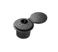 GTV Prise de Meuble Charger Plus, Chargeur à Induction 5 W, USB-A/HDMI/RJ-45, Profil Extra Plat, idéal pour Les Bureaux et Les Plans de Travail de Cuisine