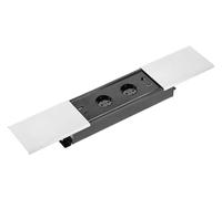 GTV - Prise multiple pour meuble PRESTINO, prises multiples, 2 prises Schuko, 1 port USB A, 1 port USB C, 1 port RJ45, 1 port HDMI, longueur de câble 1,5 m, couleur blanche, pour bureaux, plateaux de 