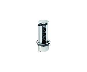 GTV - Prise encastrable 100 mm avec 3 prises Schuko, design argent, solution élégante et pratique pour bureau, cuisine et maison