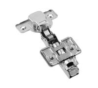 GTV Silento Pro charnière de meuble en applique, sans ressort pour mécanisme push-to-open, réglage 3D, montage sur porte, acier allié, finition nickelée polie, avec vis Euro, 1 pièce