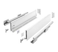GTV Système de tiroir AXIS PRO I Ensemble de tiroir avec extension complète I Blanc I Charge maximale 40 kg I Push to Open avec synchronisation I Accès libre I Largeur : 450 mm I Hauteur : 120 mm