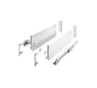 GTV - Système de Tiroirs Axis Pro, Ensemble de Tiroirs, Extraction Totale, Amortissement Intégré, Charge 40 kg, Tiroir Coulissant avec Fermeture Douce - Largeur 450 mm, Hauteur 168 mm, Blanc