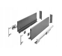 GTV - Système de Tiroirs Axis Pro, Ensemble de Tiroirs, Extraction Totale, Amortissement Intégré, Charge 40 kg, Tiroir Coulissant avec Fermeture Douce - Largeur 450 mm, Hauteur 168 mm, Anthracite
