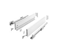 GTV - Système de Tiroirs Axis Pro, Ensemble de Tiroirs, Extraction Totale, Amortissement Intégré, Charge 40 kg, Tiroir Coulissant avec Fermeture Douce - Largeur 400 mm, Hauteur 120 mm, Blanc