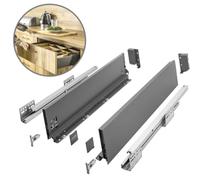 GTV - Système de Tiroirs Axis Pro, Ensemble de Tiroirs, Extraction Totale, Amortissement Intégré, Charge 40 kg, Tiroir Coulissant avec Fermeture Douce - Largeur 500 mm, Hauteur 120 mm, Anthracite