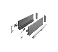 GTV - Système de Tiroirs Axis Pro, Ensemble de Tiroirs, Extraction Totale, Amortissement Intégré, Charge 40 kg, Tiroir Coulissant avec Fermeture Douce - Largeur 400 mm, Hauteur 168 mm, Anthracite
