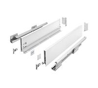 GTV - Système de Tiroirs Axis Pro, Ensemble de Tiroirs, Extraction Totale, Amortissement Intégré, Charge 40 kg, Tiroir Coulissant avec Fermeture Douce - Largeur 300 mm, Hauteur 120 mm, Blanc