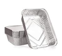Gtwinsone 20 Pièces Barquette Aluminium 1000ml Couvercle - Plat Jetable Grande Boîte Alimentaire BBQ Cuisson Congélation (22x16x5cm)