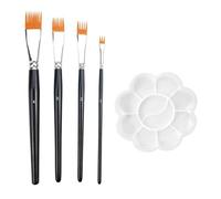 GTYHH 4 Brosses De Peigne De Texture Et 1 Palette, Type De Brosse À Tête Plate avec Texture Claire, Pinceau De Peinture À l'huile, Adapté À La Peinture Acrylique, À La Création D'Aquarelle.