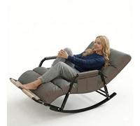 GTYMTTX Fauteuil à Bascule Allaitement, Dossier et Repose-Pieds Réglables 5 Positions, Repose-Pieds Massant, Revêtement Résistant, Structure en Acier, Gris, Chambre Bébé et Intérieur, 60×111×50 cm