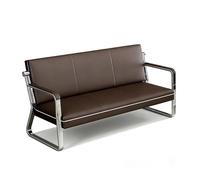 Gtzly 3 Seat Waiting Room Bench with Arms, PU Office Guest Seating, Lobby Conference Reception Bench for Airport Barber Salon Bank(Brown)