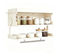 Gtzly Organisateur de Meuble de Cuisine Escamotable, Étagère à 2 Niveaux | Capacité de Charge de 30 kg, Design Gain de Place pour Petite Cuisine, Garde-Manger et Appartement(White)