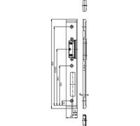 GU 6-37349-01-L-1 Plaque de verrouillage à visser pour Secury réglable avec rouleau en euro 29 x 8 mm, acier galvanisé à gauche, argenté