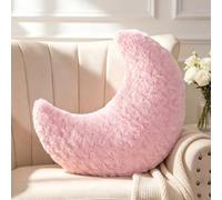 Guaginmy Coussin en forme de lune rose - Coussin douillet - Joli coussin décoratif esthétique - Coussin Moon Throw Pillow en peluche - Pour salon, canapé, enfant, chambre à coucher, lit, cadeau - 33
