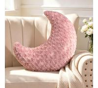 Guaginmy Coussin en forme de lune rose - Coussin douillet - Joli coussin décoratif esthétique - Coussin Moon Throw Pillow en peluche - Pour salon, canapé, enfant, chambre à coucher, lit, cadeau - 33