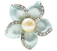 Guangcailun Broche rose en cristal, élégante broche fleur de perle, bijou pour femme, accessoire de décoration pour fêtes, rose en cristal, pointes de col