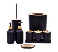 Guangcailun Ensemble d'accessoires de salle de bain contemporain avec distributeur de savon, porte-brosse à dents et porte-savon. Fonctionnalités complètes pour votre coiffeuse.