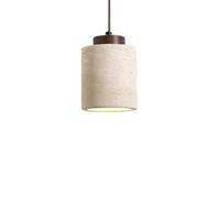 Guangcailun Lampe à Suspension Classique en Pierre Wabi Sabi sophistiquée avec marbre épaissi et Abat-Jour en Verre Robuste Lampe à Suspension travertin Wabi