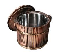 Guangcailun Seau à riz en bois, tonneau pour riz cuit à la vapeur, accessoire de cuisine pratique, bol sushi en bois durable et utile pour la préparation des, Tapez B, 20 cm