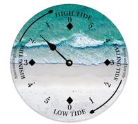 Guangpat Horloge des marées en bois, eau verte, côte Est, océan, temps, bois, horloge des marées, marées hautes et basses, décoration murale, art, mouvement des marées, horloge pour plage, maison
