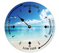Guangpat Horloge des marées, plage, Atlantique, horloge côtière, lune, affichage des marées avec indicateur de haute et basse marée, mouvement de marée nautique, horloge pour maison de plage, pont