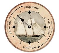 Guangpat Horloge maréenne vintage à voilier - Grande horloge murale de style rustique à piles - 38 cm - Silencieuse, sans tic-tac - Décoration murale de ferme pour chambre et salon