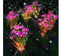 GUANSHAN 2 PC lampes solaires extérieures, lumières de fleurs solaires, lampe solaire de fleur de marguerite, lumière solaire de pelouse menée, parfait pour le jardin, cour, patio, violet