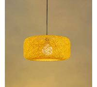 GUANSHAN Ficelle tissée à la main rotin lustre style pastoral naturel pendentif lumière plafonnier pour restaurant, café, chambre à coucher, entrée