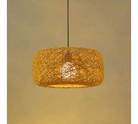 GUANSHAN Ficelle tissée à la main rotin lustre style pastoral naturel pendentif lumière plafonnier pour restaurant, café, chambre à coucher, entrée