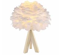 GUANSHAN Lampe de chevet en plumes blanches Abat-jour de chevet en plumes Abat-jour de bureau en plumes sophistiqué et élégant pour salon, chambre, salle à manger