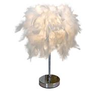 GUANSHAN Lampe de table en plumes blanches, lampe de chevet, abat-jour en plumes pour chambre à coucher, décoration de la maison, accessoires de photographie, STYLE 1, S
