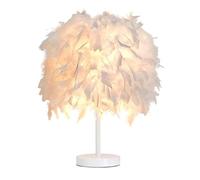 GUANSHAN Lampe de table en plumes blanches, lampe de chevet, lampe de bureau, abat-jour en plumes pour chambre à coucher, décoration de la maison, accessoires de photographie, STYLE 2, M