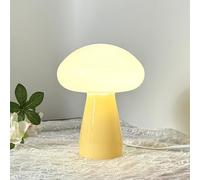 GUANSHAN Lampe de table en verre rétro créative mignonne en forme de champignon pour chambre à coucher, lampe de chevet, éclairage de table décoratif vintage, veilleuse pour salon, chambre à coucher