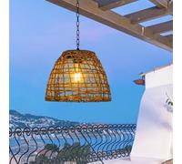 GUANSHAN Lot de 1 lampe solaire en jonc de mer à énergie solaire suspendue pour balcon, jardin