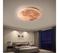 GUANSHAN Lustres de simulation de lune LED Moon Plafonnier Ultra-Mince Rond Plafonnier Entrée Plafonnier Éclairage Mural Applique Murale pour Chambre, Salon, Garçons Filles Chambre