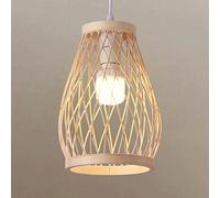 GUANSHAN Main Bambou Suspension Lustre En Bambou Naturel Plafonnier Plafonnier Lustre De Style Rural Simple Pour Bar, Salle À Manger, Salon De Thé, Salon