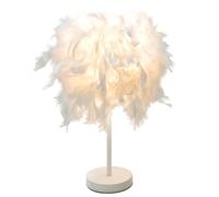 GUANSHAN Mini lampe de table en plumes blanches, lampe de chevet, lampe de table, abat-jour en plumes pour chambre à coucher, décoration de la maison, accessoires de photographie, STYLE 2, S